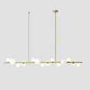 Modern gold metal glass globe chandelier for dining table