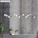 Modern gold metal glass globe chandelier for dining table