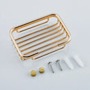 Modern gold metal glass soap dish bathroom wall mounted basket