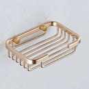 Modern gold metal glass soap dish bathroom wall mounted basket