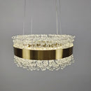 Modern gold metal led chandelier crystal dining room light
