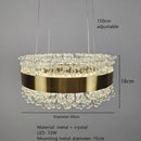 Modern gold metal led chandelier crystal dining room light