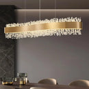 Modern gold metal led chandelier crystal dining room light