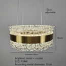 Modern gold metal led chandelier crystal dining room light