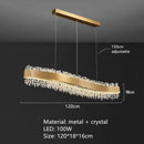 Modern gold metal led chandelier crystal dining room light