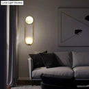 DecorBites™ Modern Gold Metal Oval Wall Sconce Light Fixture with 2 Bulbs for Living Room