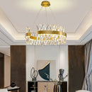 Modern gold metal s shape led pendant lamp for luxury living room