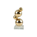Modern gold metal spheres stacked art pieces living room decor