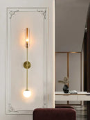 Modern gold metal wall light bedroom sconce with frosted globe