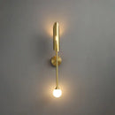 Modern gold metal wall light bedroom sconce with frosted globe