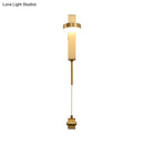 Modern gold metal wall sconce bedroom warm white light