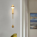 Modern gold metal wall sconce bedroom warm white light