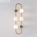 Modern gold milky glass shade wall light bedroom sconce