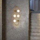 Modern gold milky glass shade wall light bedroom sconce