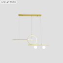 Modern gold minimalist globe acrylic shade hanging light dining room
