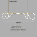 Modern gold minimalist led neon rope pendant light kitchen