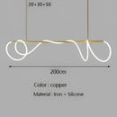 Modern gold minimalist led neon rope pendant light kitchen