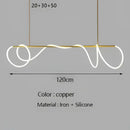 Modern gold minimalist led neon rope pendant light kitchen