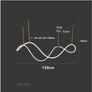 Modern gold minimalist led neon rope pendant light kitchen