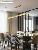 Modern gold minimalist led suspension lamp dining room light fixture