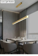 Modern gold minimalist led suspension lamp dining room light fixture