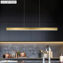 Modern gold minimalist led suspension lamp dining room light fixture
