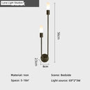 Modern gold minimalist led wall lamp bedroom vertical sconce