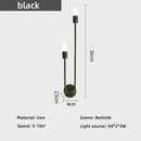 Modern gold minimalist led wall lamp bedroom vertical sconce