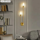 Modern gold minimalist led wall lamp bedroom vertical sconce