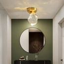 Modern gold minimalist led wall lamp for living room crystal globe
