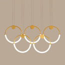 DecorBites™ Gold Minimalistic Ring Pendant LED Ceiling Light for Living Room - Acrylic Island Lighting