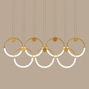 DecorBites™ Gold Minimalistic Ring Pendant LED Ceiling Light for Living Room - Acrylic Island Lighting