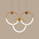 DecorBites™ Gold Minimalistic Ring Pendant LED Ceiling Light for Living Room - Acrylic Island Lighting
