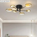 Modern gold molecule ceiling mount chandelier living room starburst light