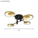 Modern gold molecule ceiling mount chandelier living room starburst light