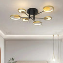 Modern gold molecule ceiling mount chandelier living room starburst light