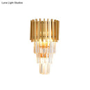 Modern gold multi tier crystal prism wall light dining room