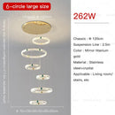 Modern gold multi tier duplex crystal chandelier for living room