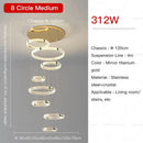 Modern gold multi tier duplex crystal chandelier for living room