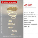Modern gold multi tier duplex crystal chandelier for living room