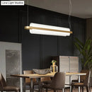 Modern gold nordic linear island lamp dining room led pendant