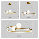 Modern gold nordic ring led chandelier dining room pendant light
