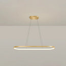 DecorBites™ Minimalist LED Gold Plated Pendant Light Fixture for Table - Metal Oblong Design