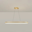 DecorBites™ Minimalist LED Gold Plated Pendant Light Fixture for Table - Metal Oblong Design
