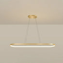 DecorBites™ Minimalist LED Gold Plated Pendant Light Fixture for Table - Metal Oblong Design