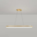 DecorBites™ Minimalist LED Gold Plated Pendant Light Fixture for Table - Metal Oblong Design