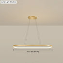 DecorBites™ Minimalist LED Gold Plated Pendant Light Fixture for Table - Metal Oblong Design