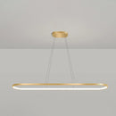 DecorBites™ Minimalist LED Gold Plated Pendant Light Fixture for Table - Metal Oblong Design