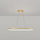 DecorBites™ Minimalist LED Gold Plated Pendant Light Fixture for Table - Metal Oblong Design
