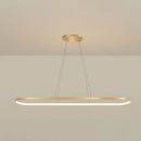 DecorBites™ Minimalist LED Gold Plated Pendant Light Fixture for Table - Metal Oblong Design